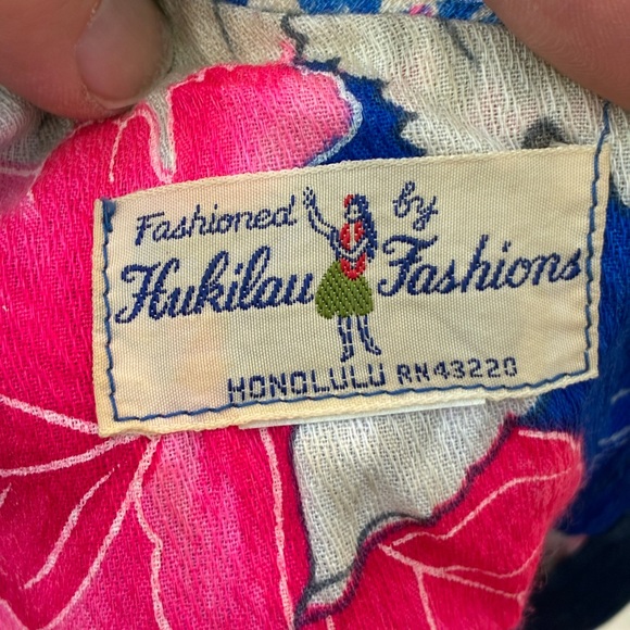 Vintage 70s Hukilau Fashions Medium Hawaiian Maxi MuuMuu Dress - Picture 7 of 10